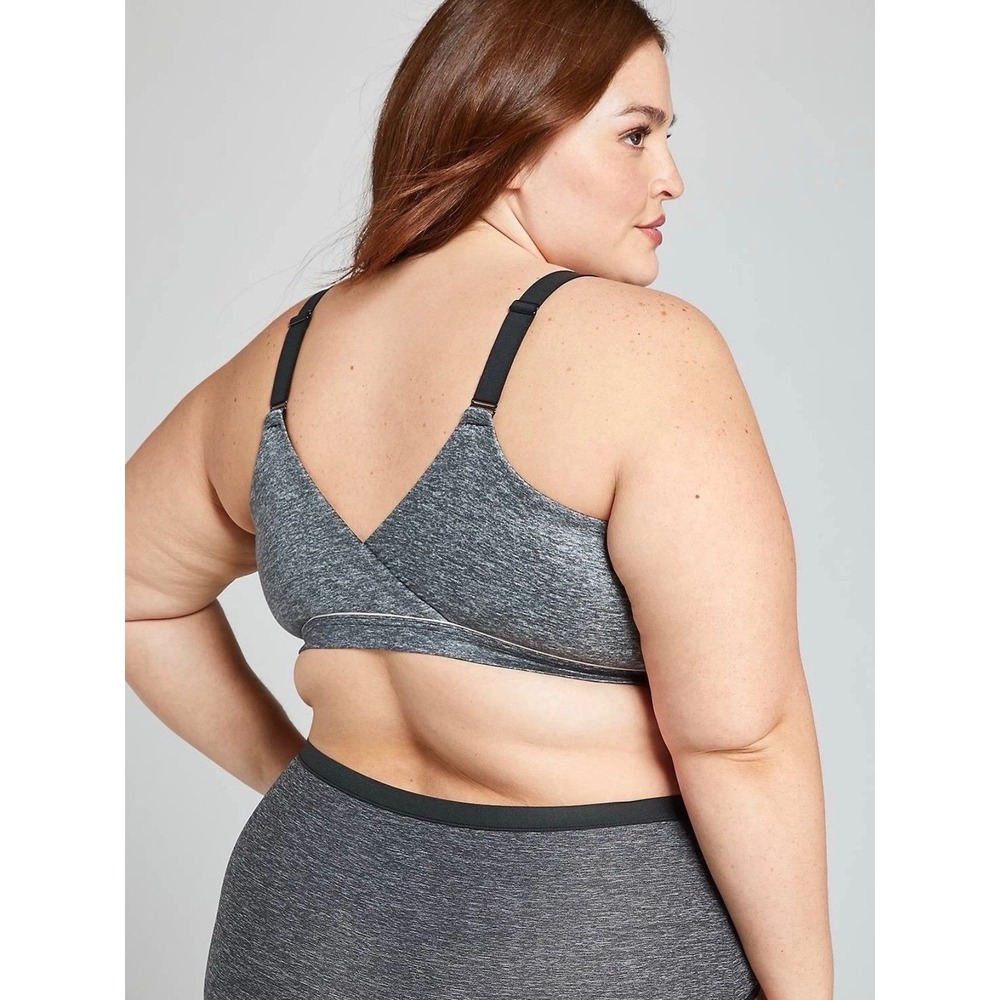 Cacique Lightly Lined Lounge Bra Wireless Pullover Comfort Heather Gray 42DD - Picture 2 of 9